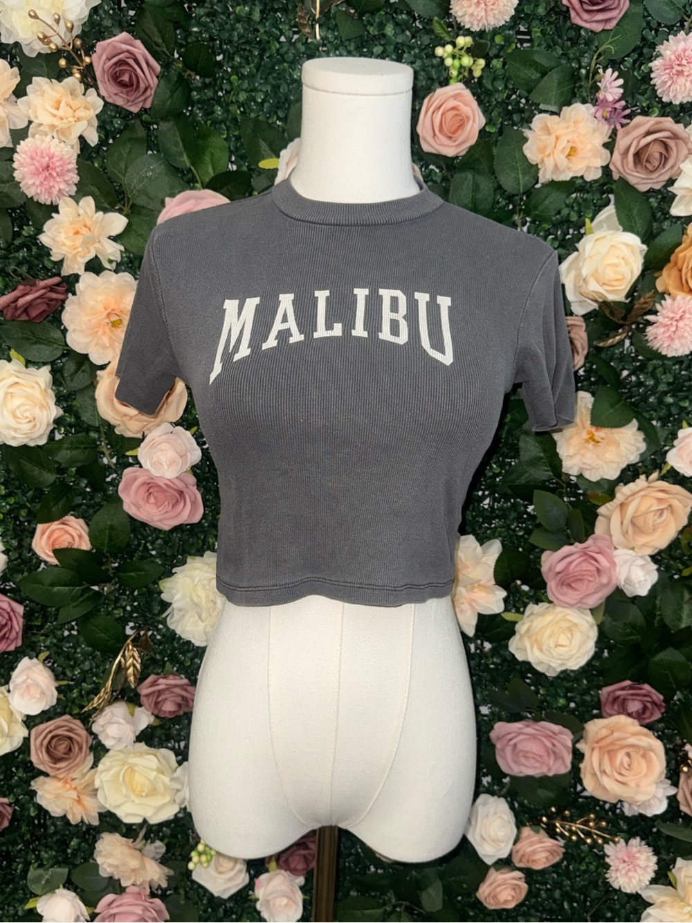 Malibu Crop Top in Charcoal Gray